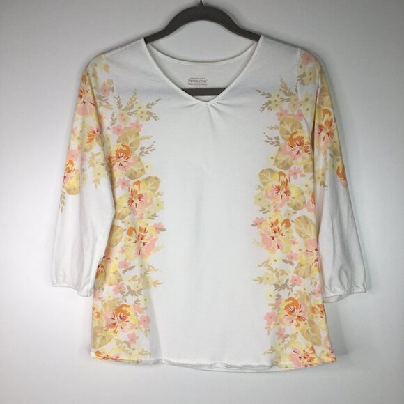 Pendleton Cute Flower Design Tee, Medium, EUC - Picture 1 of 5